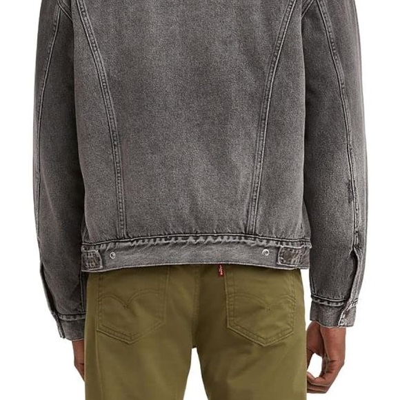 Levi's Vintage Fit Sherpa Trucker Jacket Black Stonewash Mens Size XXL - Picture 2 of 9